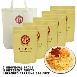 FORMOSA SPRING Super Luxury Dried Fruits Combo Box: 5 Individual Packs(200g each) of Dried Fruits and Fruit Chips(Dried Mango, Dried Pineapple, Dried Guava, Mixed Dried Fruits and Fruit Chips). Amazing 12 Different Flavors to Taste in One BOX with a Carr