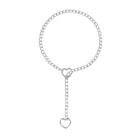 Manfnee Adjustable Lariat Y-Necklaces,Heart Ring Chain Necklace, Slip Chain Necklace For Women,Punk Gothic Cuban Necklace Jewelry