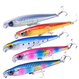 Contyu Sinking Pencil Set, 4.1 inches (105 mm), 1.2 oz (31 g), Lip Included, Sea Bass, Flounder, Shin Pen (4.1 inches (105 mm) / 1.2 oz (31 g), Color B (Set of 5))