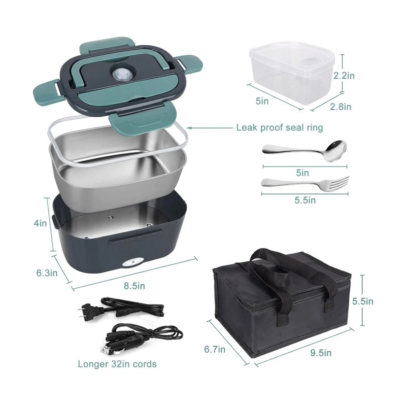 Zummy Electric Dual Function Heating Lunchbox with Leak Proof Seal