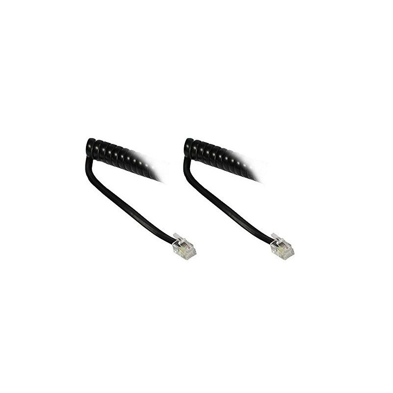 TPFNet Coiled Telephone Handset Cable (2 x Modular RJ10 /