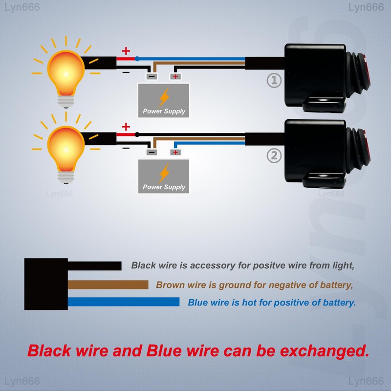 Motorcycle Mirror Mount Switches ON-Off ATV Light Switch with Red
