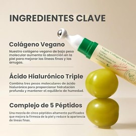 AXIS-Y Suero de Colágeno Vegano para Ojos - K Beauty Ácido Hialurónico Triple y Suero de Colágeno con Péptidos Mejora la Elasticidad de la Piel, Reduce las Líneas Finas y Ojeras - Crema de Ojos Vegana
