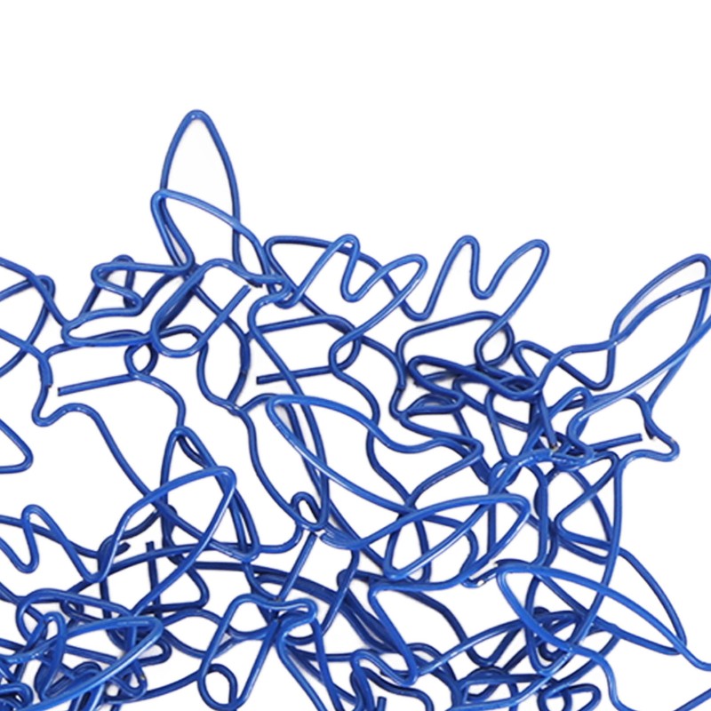 100pcs Blue Birds Paper Clips Creatively Cute Plated Metal Bookmark