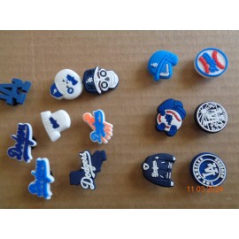 Unbranded Set of 14 Shoe or Bracelet Wristband Charms LA Dodgers Baseball Team