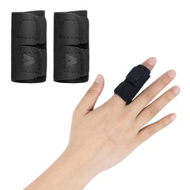 Finger Protection Sports Finger Support Pack of 2 Finger Stabiliser with Adjustable Attachment Strap for Sports Injuries Arthritis Pain Finger Bandage Soft Finger Splint Neoprene Finger Support