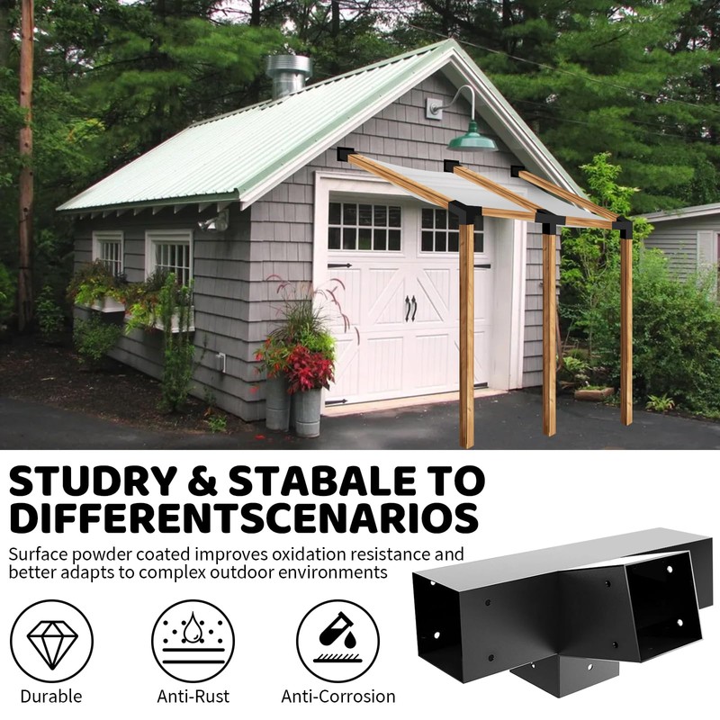 DEVALLEY 15° Angled Pegola Roof Bracket kit,4-Way Slanted Post Contector