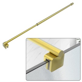 Shower Door Support Bar, 27.5'' to 47.2'' Telescopic Stainless Steel Wall-to-Glass Support Bar for 1/4"(6mm) to 3/8"(10mm) Thick Glass, Fixed Panel Support Rod, Brushed Gold