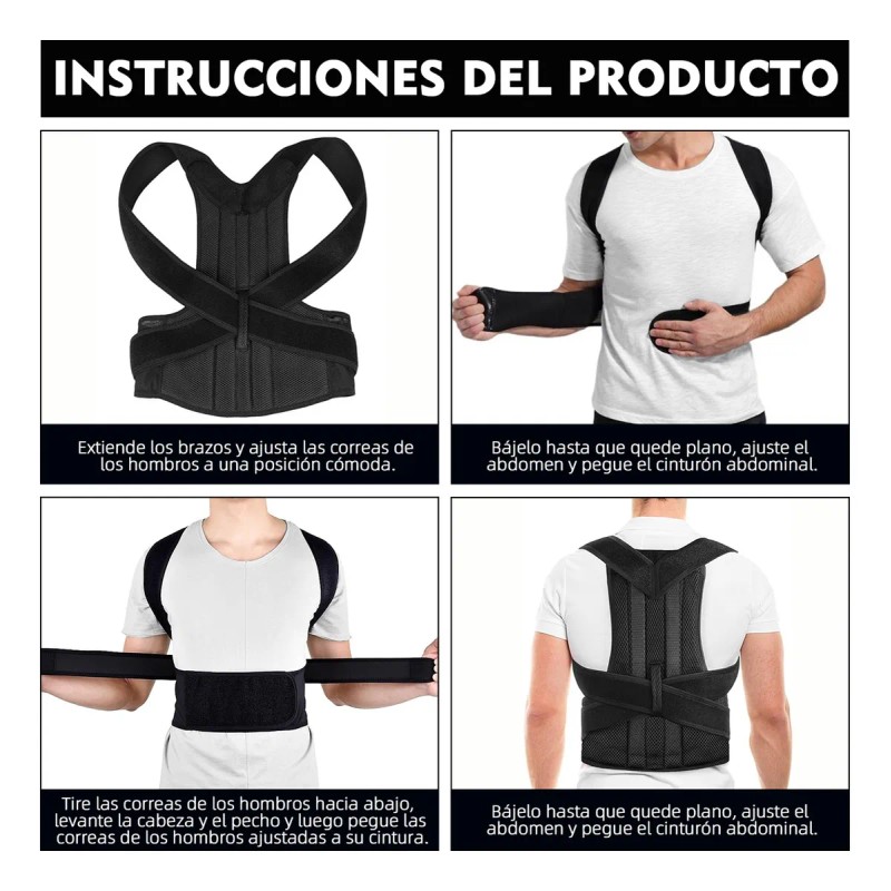 Corrector Postura Espalda Para Hombre Y Mujer Ajustable Faja