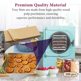 200 Packs Parchment Paper Sheets for Harvest Right Freeze Dryer - Harvest Right Freeze Dryer Accessories for Medium Trays, Parchment Sheets, Freeze Dryer Tray Mats for Harvest Right(17" x 6.8")