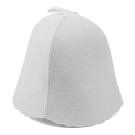 Banya Hat - Sauna Hat for Women Protect Head and Hair - Wool Sauna Hat for Men Heat-Resistant Cloth, White