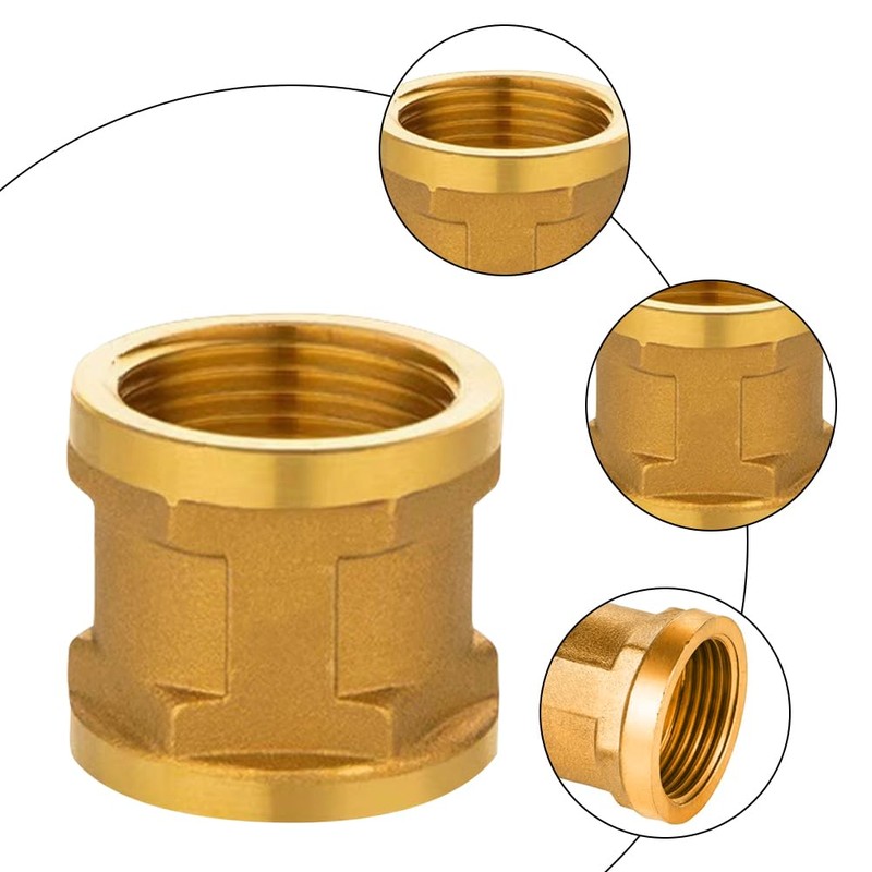 1 Inch Brass Sleeve, 2 Pieces Female Thread Connector, G1