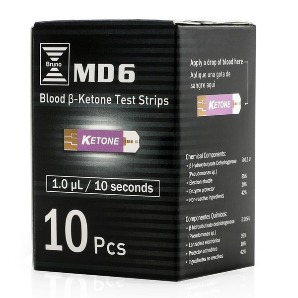 Bruno MD6 Box of 10 Ketone Test Strips to Use with Our MD6 Blood Monitoring System | Stay in Ketosis and Get The Best Results with Accurate Keto Counts While Following The Ketogenic Diet …
