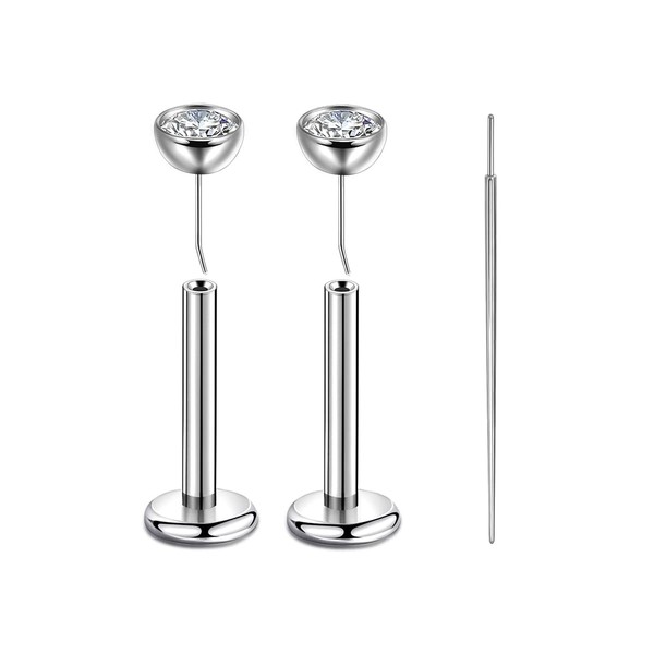 Labret Piercing 16g (1.2mm) - G23 Titanium Pin with 3
