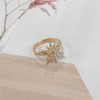 NewZenro Dainty Cz Starburst Stackable Rings for Women 14k Gold