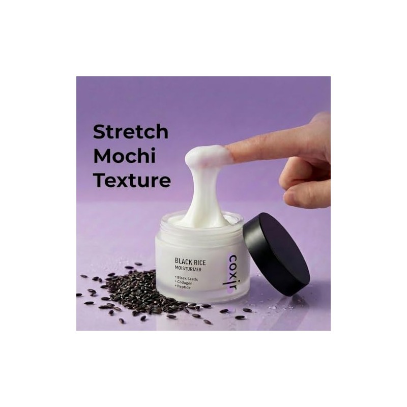 Korean Black Rice Face Moisturizer Cream by Coxir, Hydrating K-Beauty