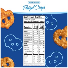 Snack Factory Pretzel Crisps, Original, On-the-Go Bag, 3 Oz (Pack of 8)