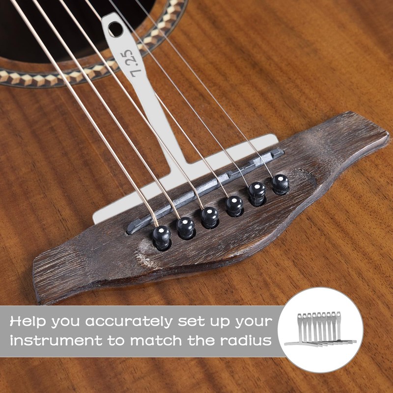 Guitar Radius Gauge,9 PCS Guitar Under String Radius Gauge,Guitar Understring