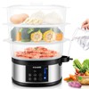 FOHERE Food Steamer for Cooking,13.7QT Vegetable Steamer with Stackable 3