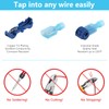 120 Pcs Quick Splice Wire Terminals, Male & Female Blue