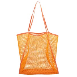 Pack of 2 Beach Bag Mesh Bag, Large and Small Beach Mesh Bag, Reusable and Foldable Children's Tidy Bag for Beach Picnic Laundry Bag Family Holiday, H