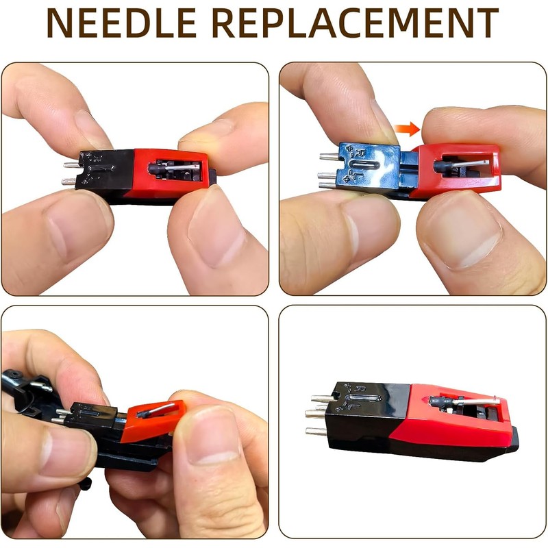 4-Pack Record Player Needles – Turntable Stylus Replacements with Ruby