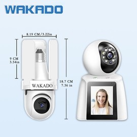 WAKADO 2K Video Call Security Camera Indoor, Nanny Monitor Pet Camera,Two-Way Video,One-Touch Phone Call,Security camerasEasy & Quick Install - Color: Combination Pack 90