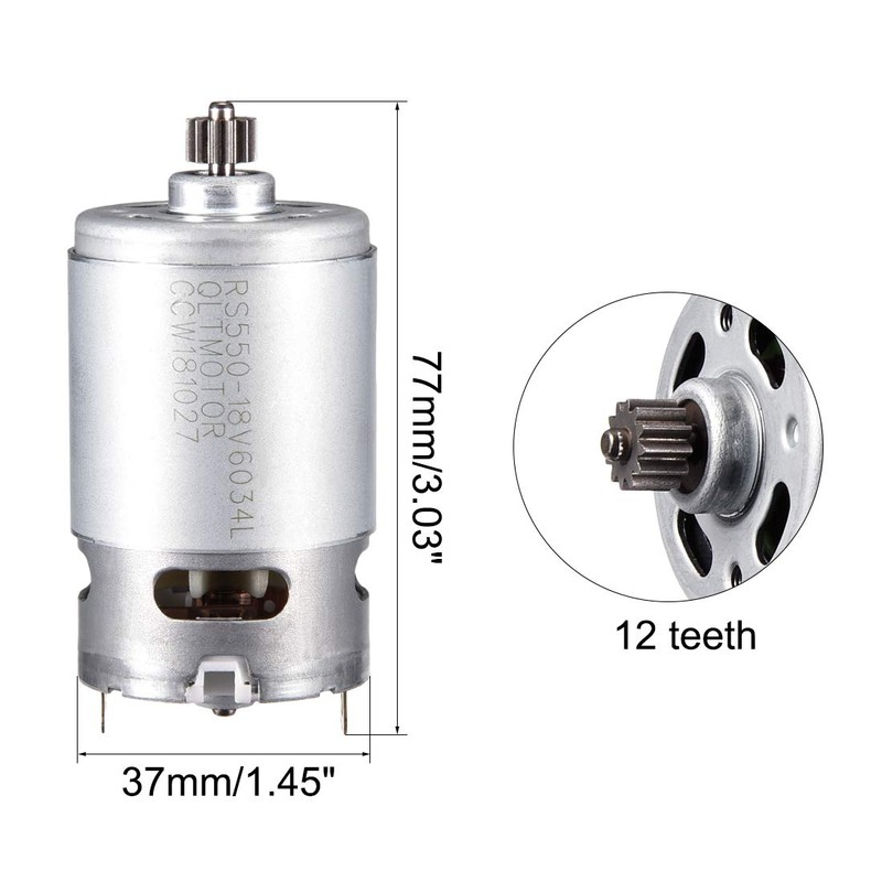 sourcing map DC 18V 20500 rpm Electric Gear Motor 12