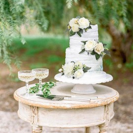 Rinlong Decoración para tartas, flores blancas, decoración para tartas de boda, decoración para tartas de cumpleaños