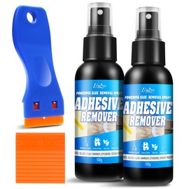Adhesive Remover - 3.5oz*2 Surface Safe Rapid Glue Remover with Scraper, Sticker Remover for Cars, Windows, Walls, Efficiently Remove Sticky Residues, Labels, Tape, Gum, Bandages, Adhesives, Wax