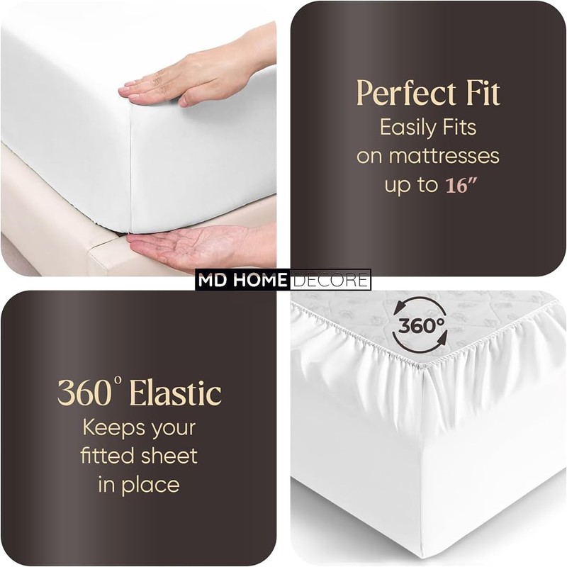 4 Piece Split Head Flex Sheet Set, 34" Top Split