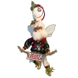 Mark Roberts Fairies 51-16620 Merry Christmas Bells Fairy SM Exclusive, Red, Green, 12 Inches