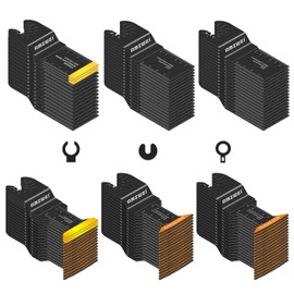 AMZWEI 100PCS Titanium Oscillating Tool Blades, Professional Curved Edge Saw Blades Metal Wood Plastic Cuts 4 Types Quick Release Multi Tool Blades Compatible with Dewalt Milwaukee Ryobi Rockwell