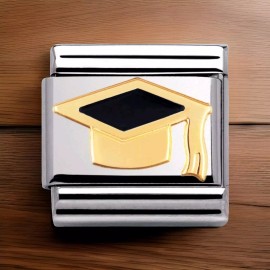 Nomination Genuine Nomination Composable Classic Black&Gold Graduation Hat Link Charm