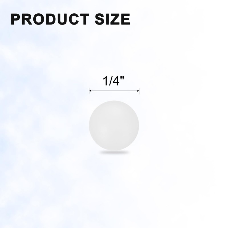 sourcing map 200pcs PP Plastic Bearing Balls 1/4" Solid Plastic