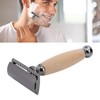 Men Shaving Razor with Wood Handle Portable Double Edge Razor
