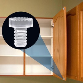 CustomyLife 50 pcs 5 Sizes Glass Top Table Bumpers with Stem, Clear Rubber Grippers Furniture Cabinet Patio Anti Slip Pads(0.21/0.2/0.19/0.24/0.35inch)