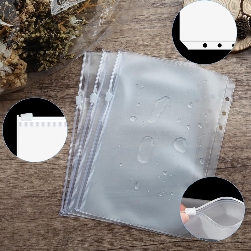 Pack of 20 A5 Binder Pockets, 6 Holes, PVC A5