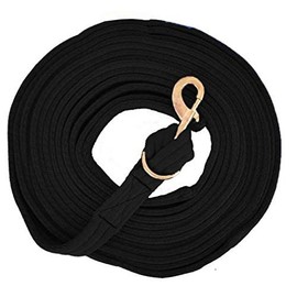 Showman Flat Cushion Lunge Line w/Removable Brass Snap (Black)