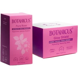 Botanicus Kit Rosa Mosqueta Crema Facial Antiedad 50 ml y Aceite Puro 30 ml, Hidratación Profunda, Antiarrugas, Regenerador Facial para Manchas, Cicatrices y Glow