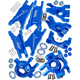 RCHuiWow RC Suspension Arms Caster Block Set Upgrades Part for 1/10 Slash 4x4/Slash 4x4 VXL 4WD,Alluminium Front Rear A Arms,Caster Block,Steering Blocks,Rear Stub Axle Carriers,Navy Blue