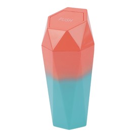 A ABSOPRO Car Trash Can Portable 3.5" Width 7.9" Height Trash Bin Plastic Pink Blue 1 Pcs