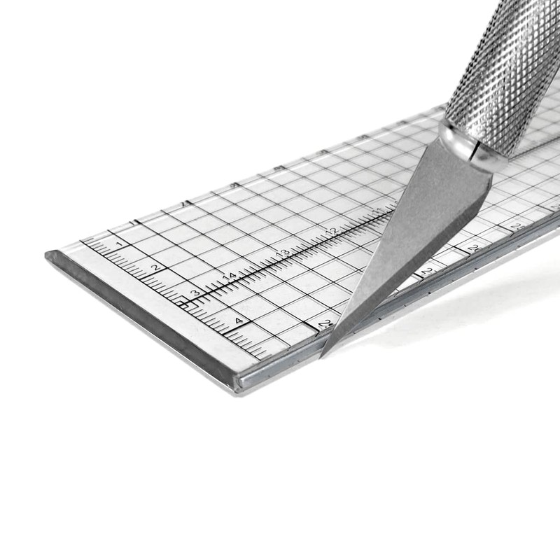 Cutting Ruler with Metal Edge 30cm Long 5cm Wide Transparent