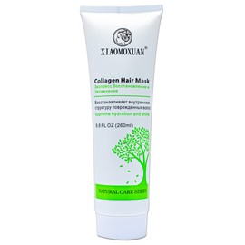 Xiaomoxuan Collagen Hair Mask with Organic Tea Tree Oil for Dry & Damaged Hair - Deep Conditioning & Moisturising Treatment, Natural Split End Repair, 260ml