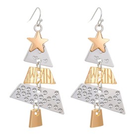 Women's Christmas Tree Holiday Earrings Christmas Star Christmas Tree Earrings Cute Long Fashion Earrings for Holiday Wear, Charming Holiday Gift