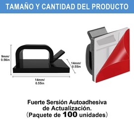 HKEDHD 100 Piezas Organizador de Cables Escritorio，Clips Organizador de Cables Autoadhesivo，Grapas para Cable，Cable Organizer，Hacer Que la habitación parezca más Limpia (Negro)