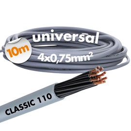Lapp 1119804 Ölflex Classic 110 PVC Control Cable 4 x 0.75 mm² without Green/Yellow Protective Conductor I Control Cable 4 Core I Cable 4 Core 10 m
