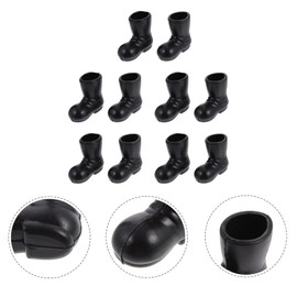 STOBOK Mini Christmas Santa Boots: 5 Pairs Santa Claus Shoes Dollhouse Decoration Ornament for DIY Craft Xmas Shoes Toy Mini House Decor Doll Accessories, Black