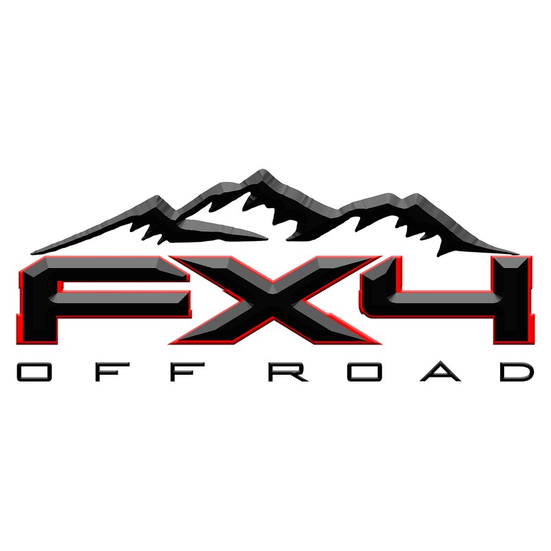 2 x Black & Red Matte 3D Off Road 4x4