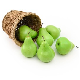 LUEYAO Artificial Pear Fake Pears Artificial Lifelike Fruit Fake Fruit Model Home House Kitchen Party Decoration Photography Props(6pcs Green)